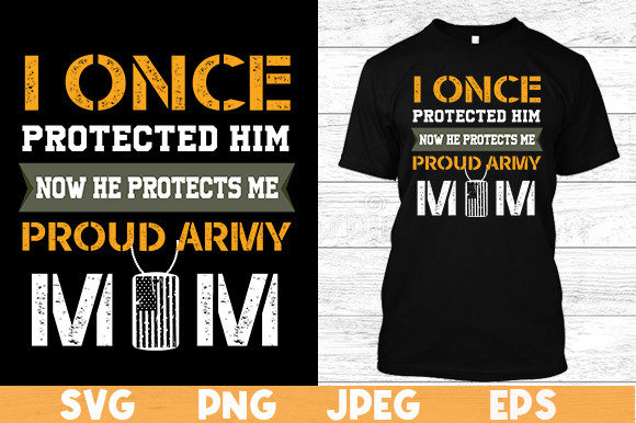 Army Mom T Shirt Design Graphics and Print Templates