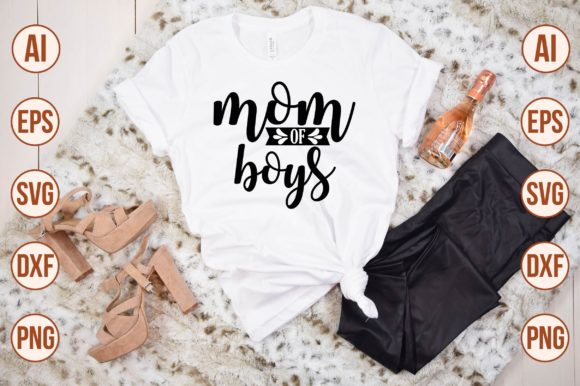 Mom of Boys 2 Graphics and T-Shirt Designs