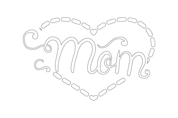 Mothers Day Asset Love Mom Outline Graphics