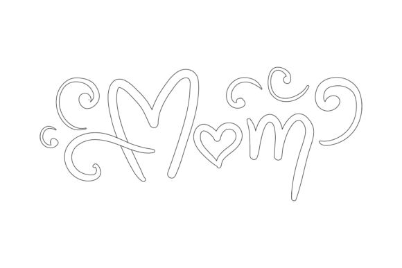 Mothers Day Asset Mom Outline Graphics
